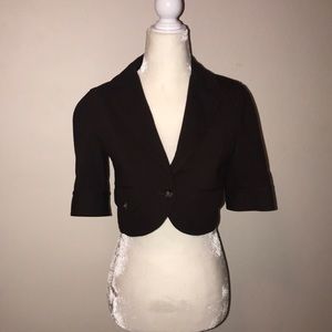 Theory Brown 3/4 Sleeve Crop Jacket